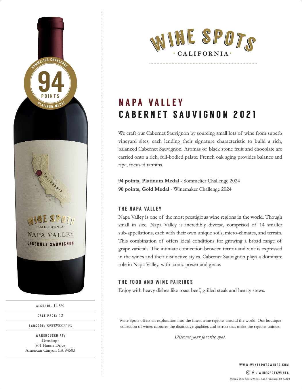 Wine Spots 2021 Wine Spots Napa Valley Cabernet Sauvignon - Tasting Notes thumb