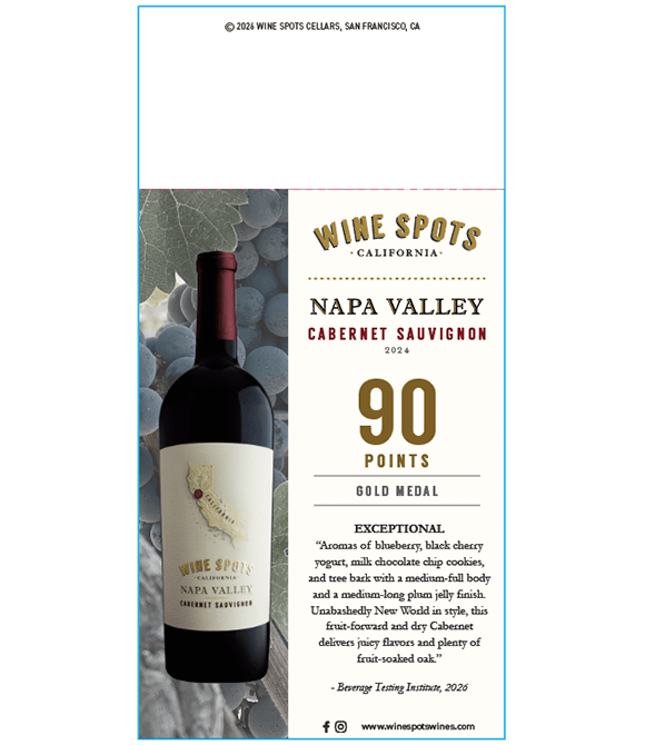 Wine Spots Napa Valley Cabernet Sauvignon - 90 points, Gold Medal - Shelftalker thumb