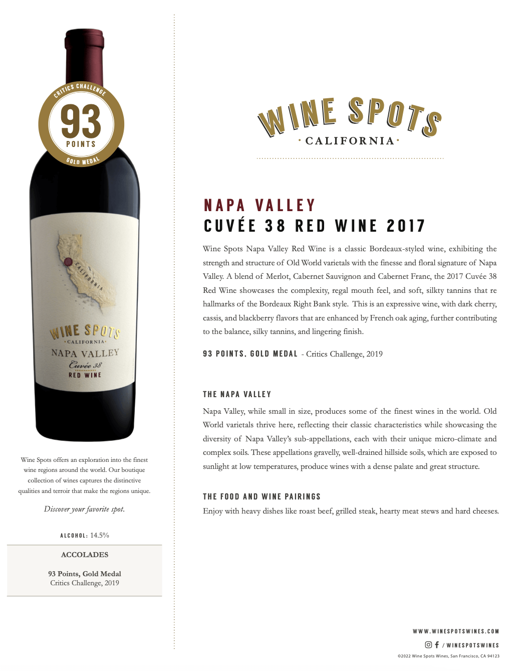 Wine Spots 2021 Wine Spots Napa Valley Cuvee 38 Red Wine - Tasting Notes thumb