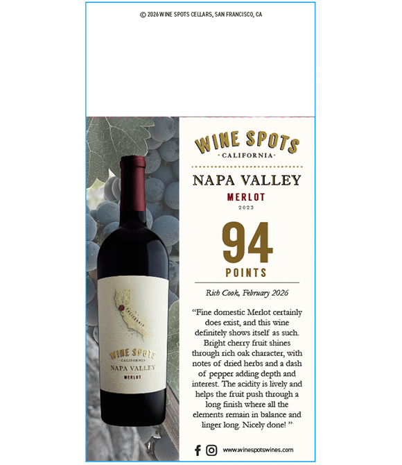 Wine Spots Napa Valley Merlot 2023 - 94 points Shelftalker thumb