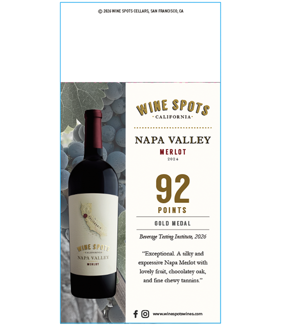 Wine Spots Napa Valley Merlot 2023 - 92 points, Gold Medal Shelftalker thumb
