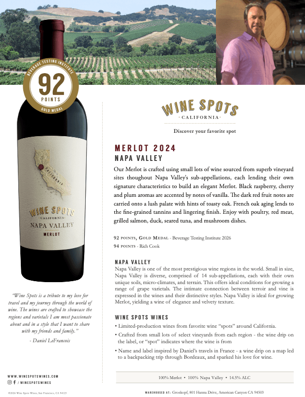 Wine Spots 2024 Wine Spots Napa Valley Merlot - Tasting Notes thumb