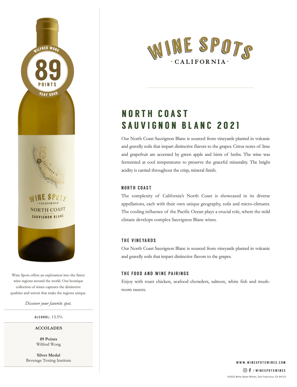 Wine Spots 2021 Wine Spots North Coast Sauvignon Blanc - Tasting Notes thumb