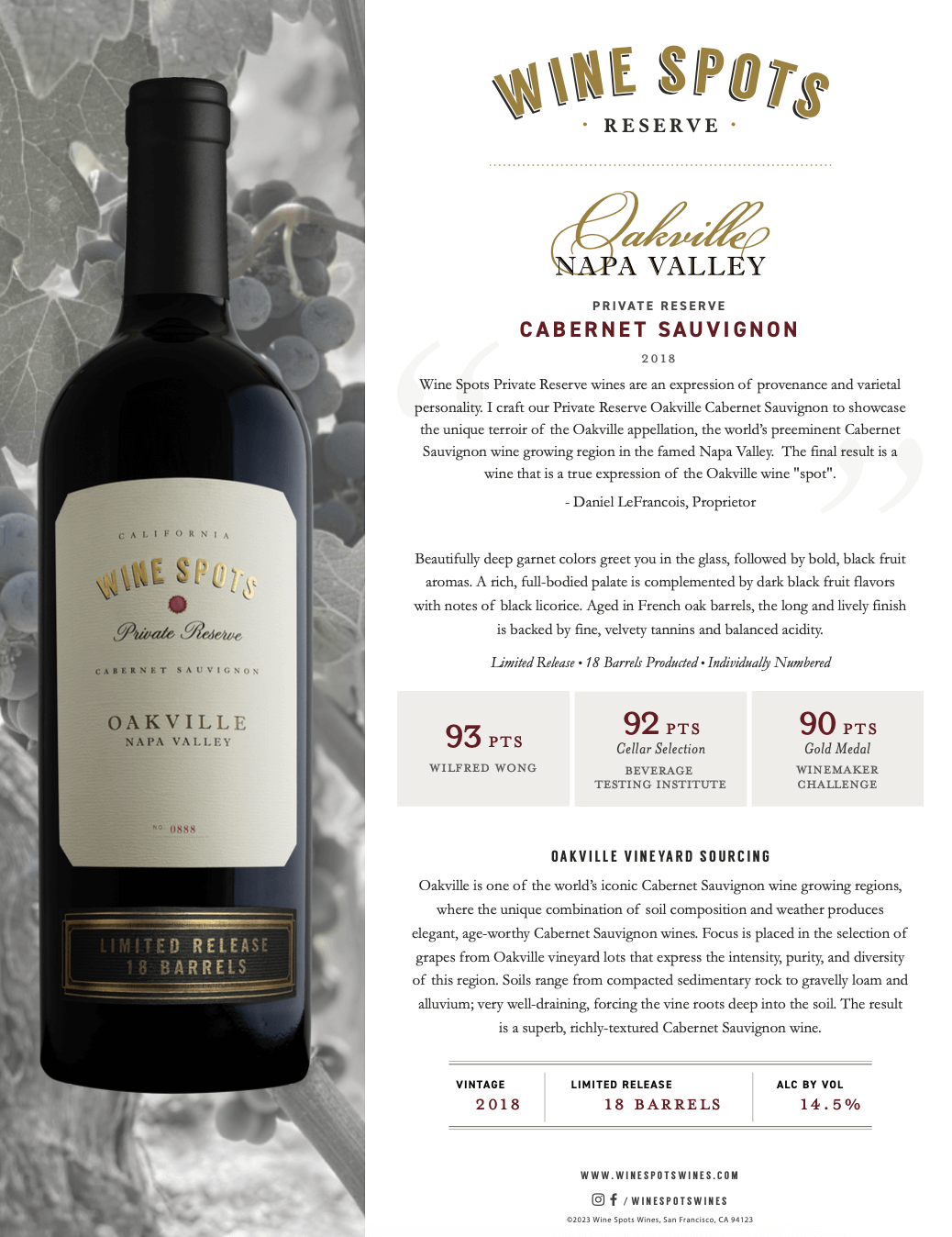 Wine Spots Private Reserve Oakville Cabernet Sauvignon - Tasting Notes thumb