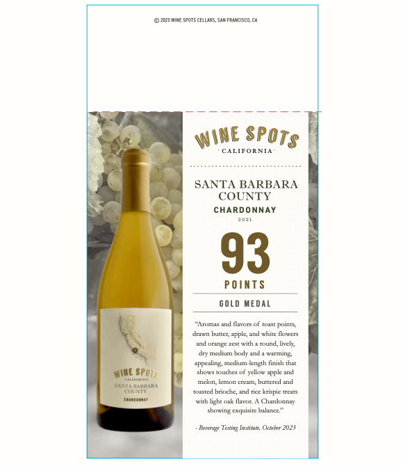 Wine Spots Santa Barbara County Chardonnay - 93 points, Gold Medal - Beverage Testing Institute Shelftalker thumb