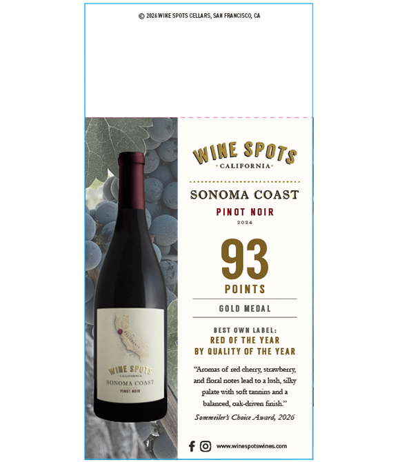 Wine Spots Sonoma Coast Pinot Noir - 93 points, Gold Medal - Shelftalker thumb